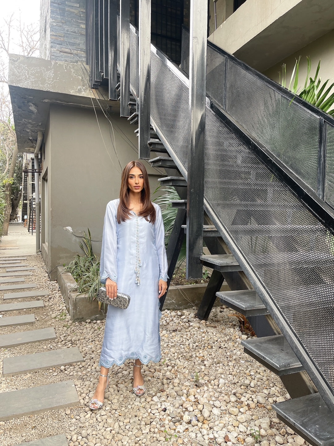Pastel Blue Cutwork