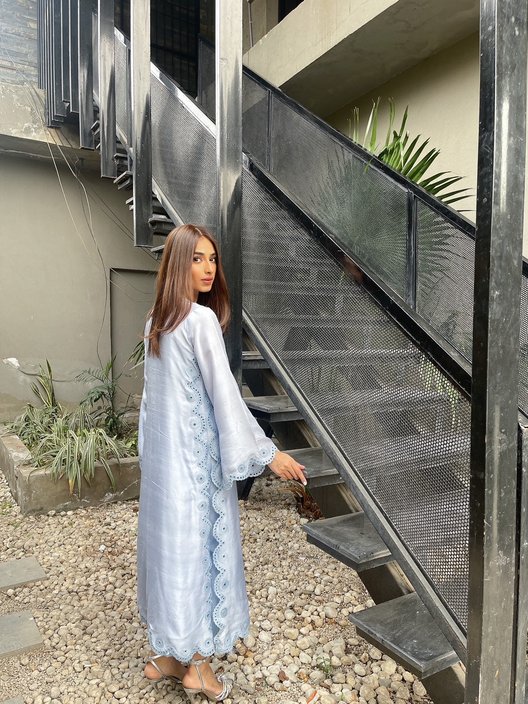 Pastel Blue Cutwork